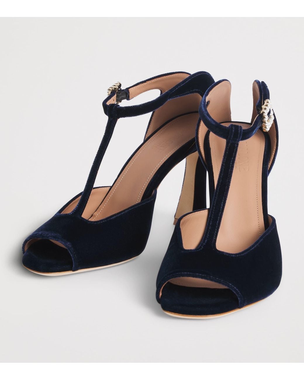 Malone Souliers Blue Velvet Nomi Heeled Sandals 90