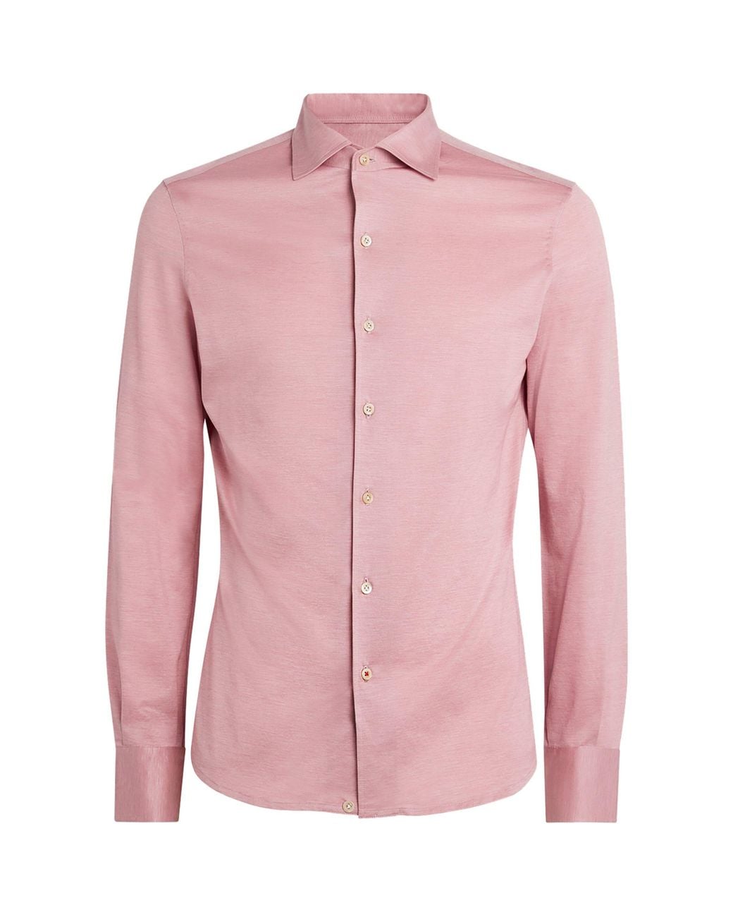 Isaia Pink Cotton Jersey Shirt for men