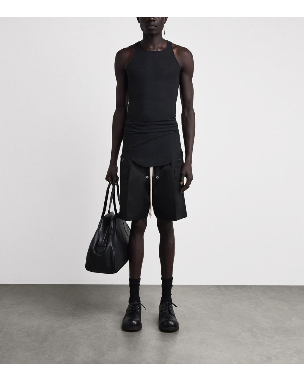 Rick Owens Black Basic Ribbed Tank Top for men