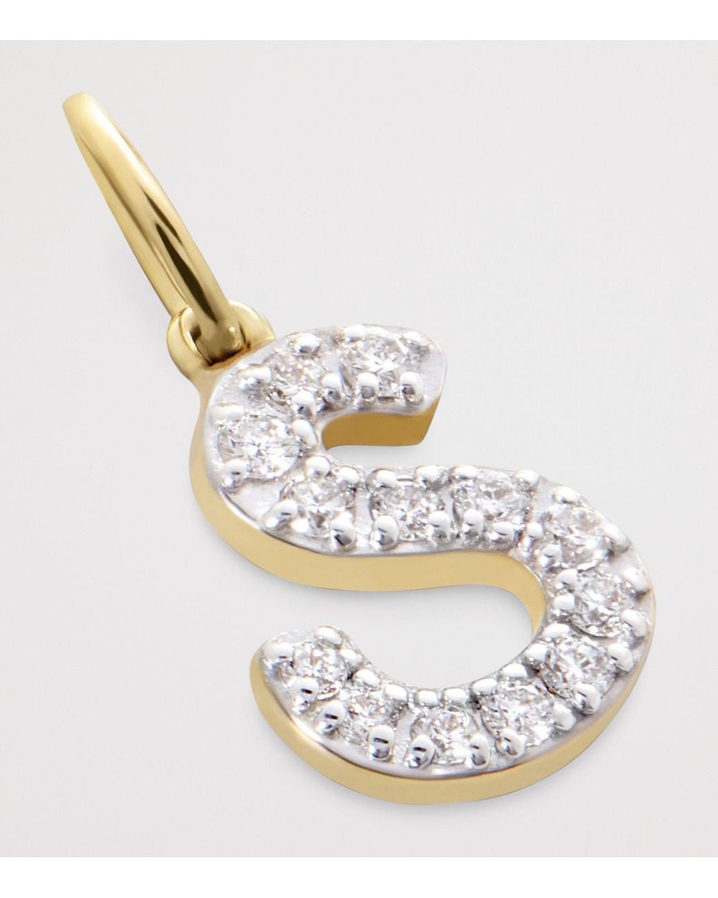 Monica Vinader White And Diamond S Initial Charm