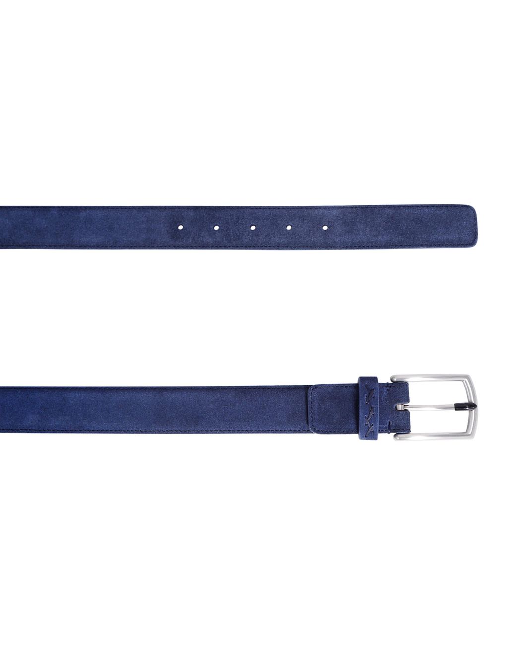 Zegna Blue Suede Triple Stitch Belt for men