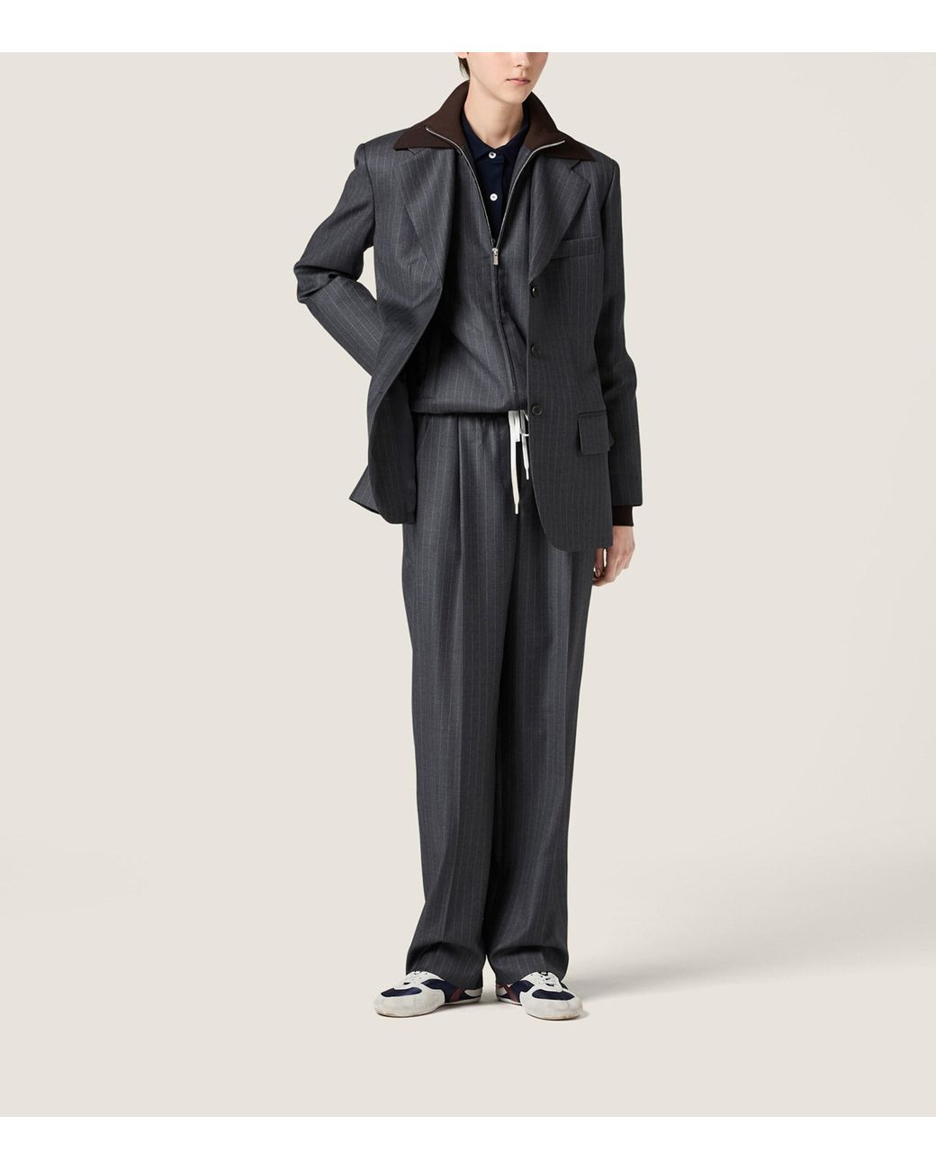 Miu Miu Gray Wool Pinstripe Trousers