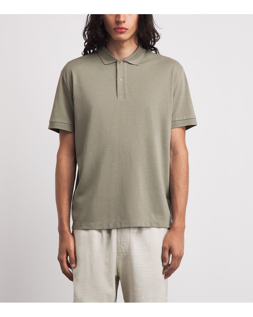 7 For All Mankind Gray Short-Sleeve Polo Shirt for men