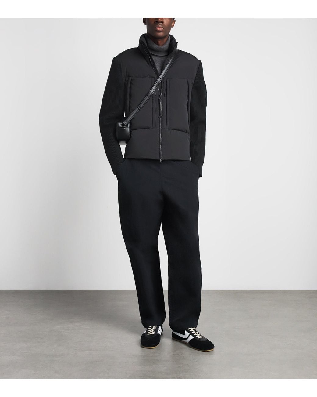 C P Company Black Merino Wool Reversible Jacket for men
