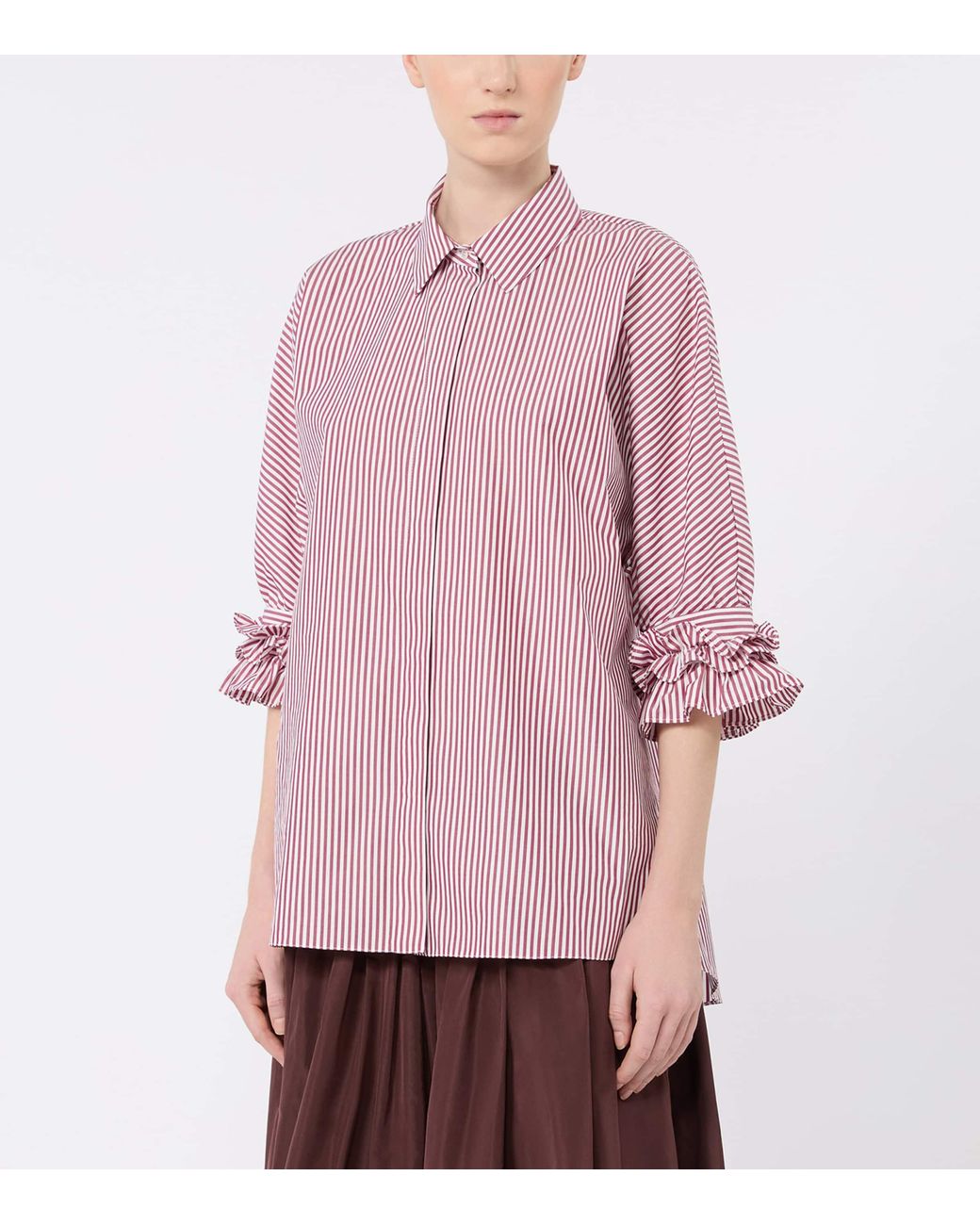Max Mara Pink Poplin Stripe Shirt