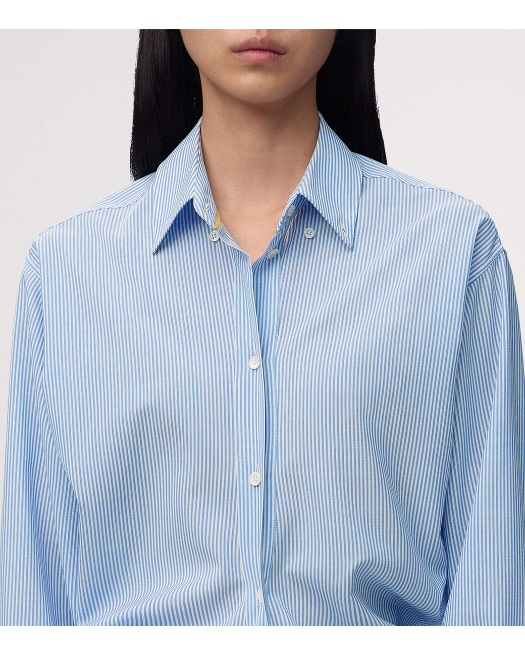 Loewe Blue Wool Stripe Longline Shirt