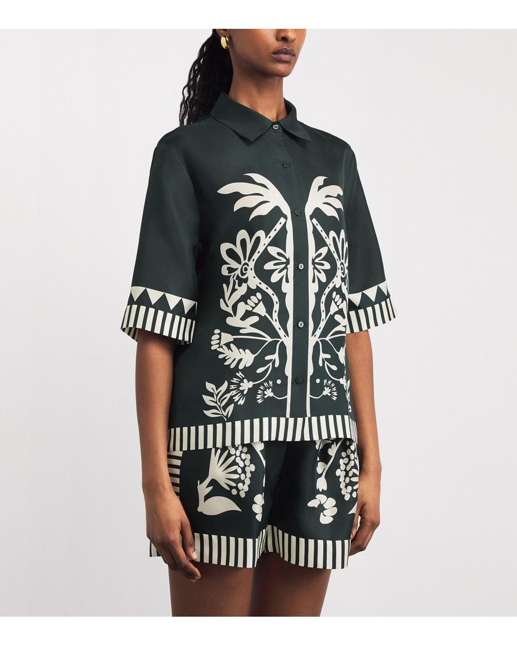 Eres Green Silk Floral Émeraude Shirt