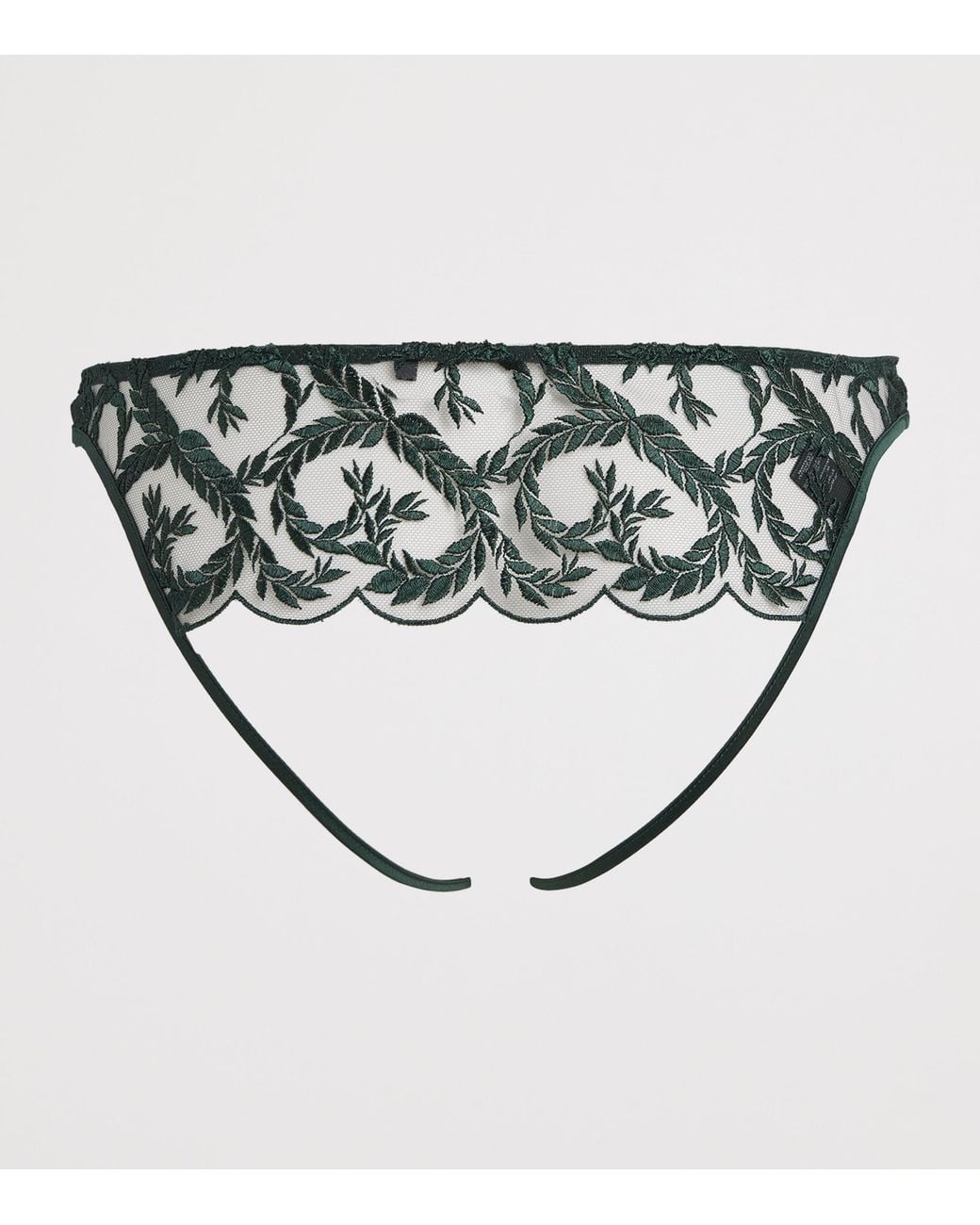 Coco De Mer Green Lace Arletta Open Briefs