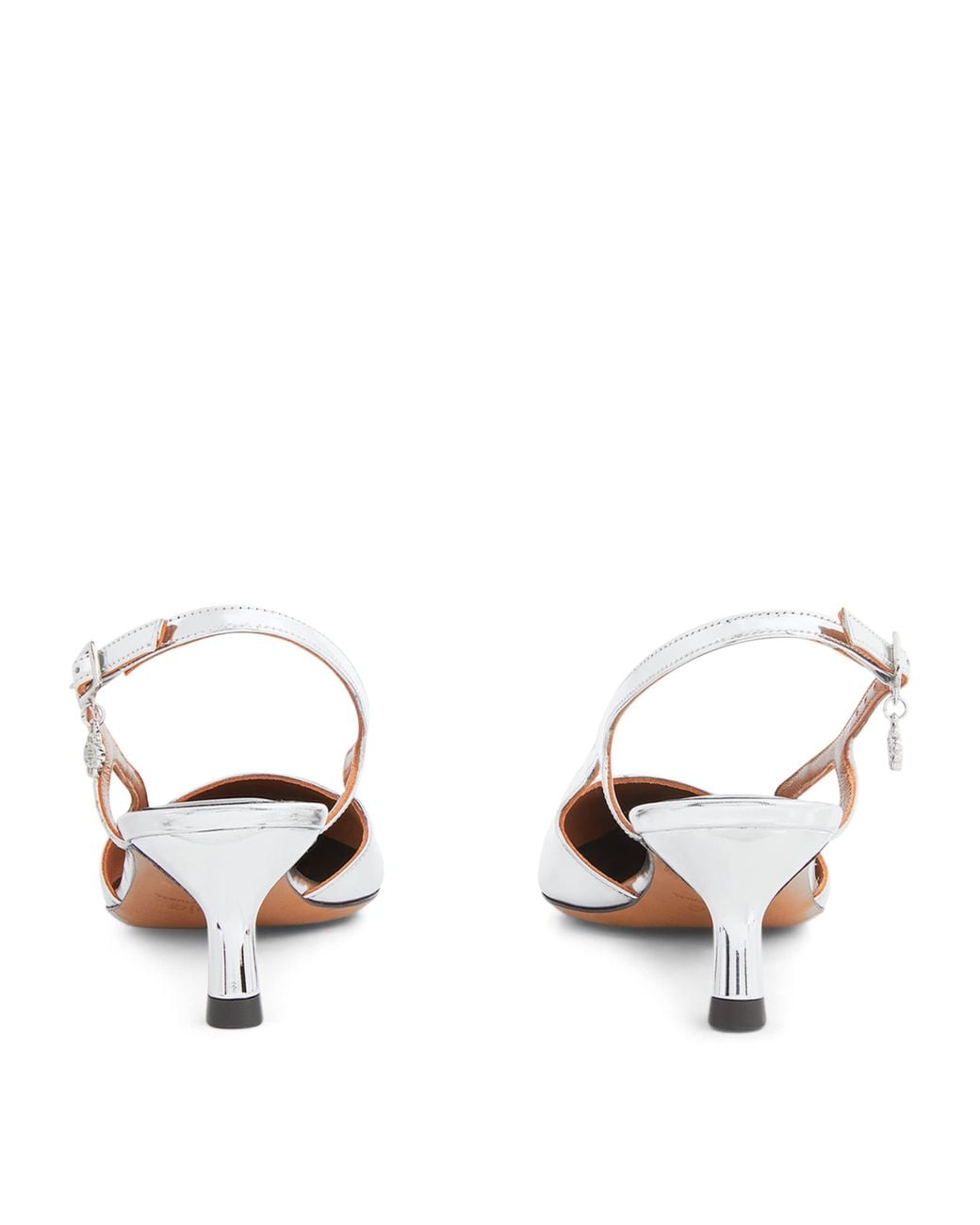 Maje White Metallic Slingback Pumps 50