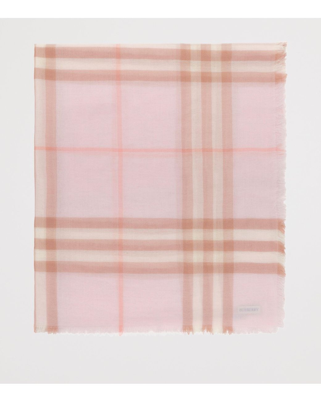 Burberry Pink Wool Check Scarf