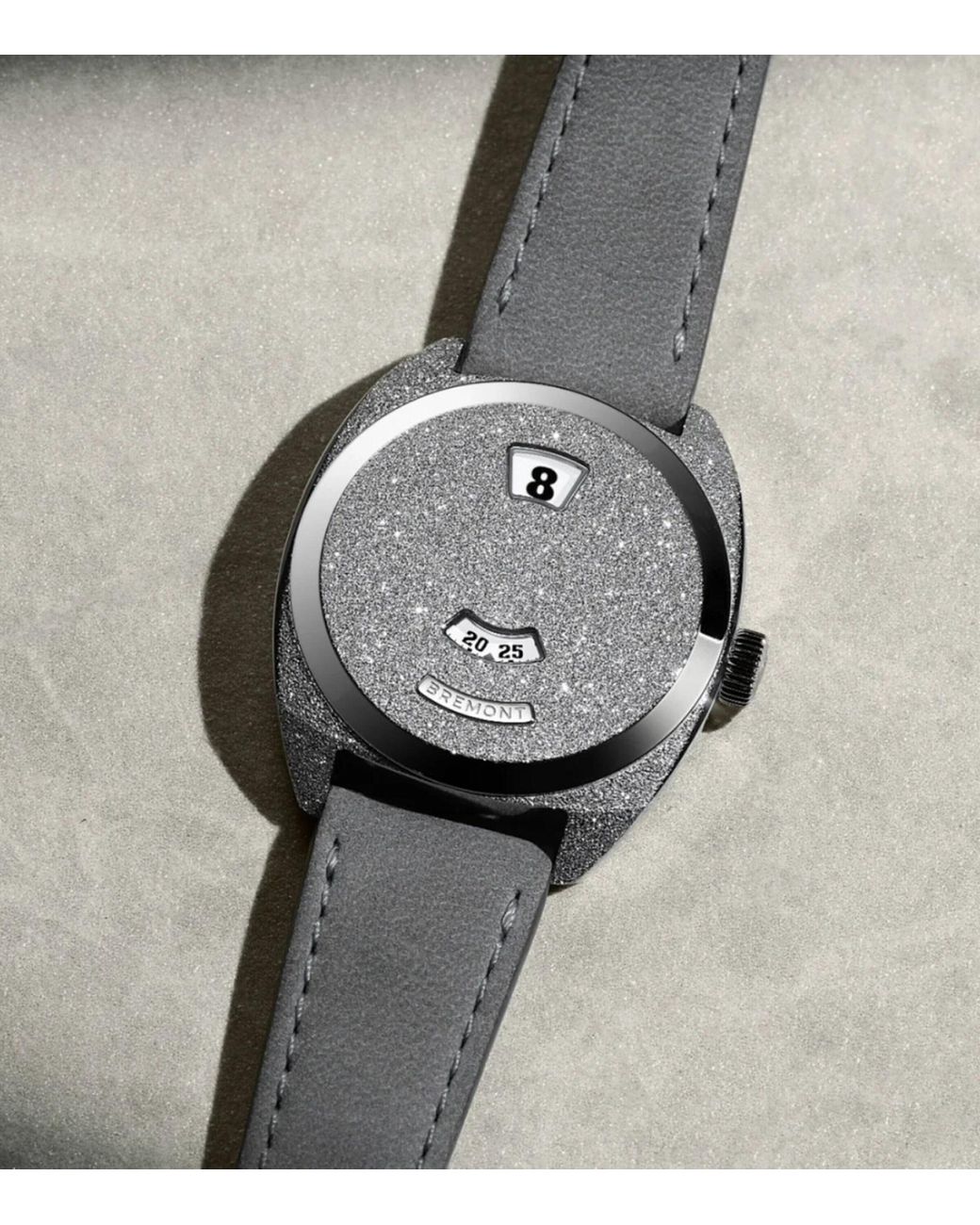 Bremont Gray Stainless Steel Terra Nova Jumping Hour Frosted Watch
