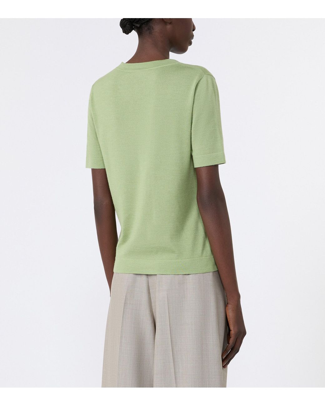 Weekend by Maxmara Green Wool-Silk Knit Top