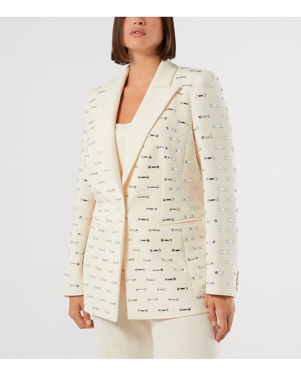 Marina Rinaldi Natural Crystal-Embellished Blazer