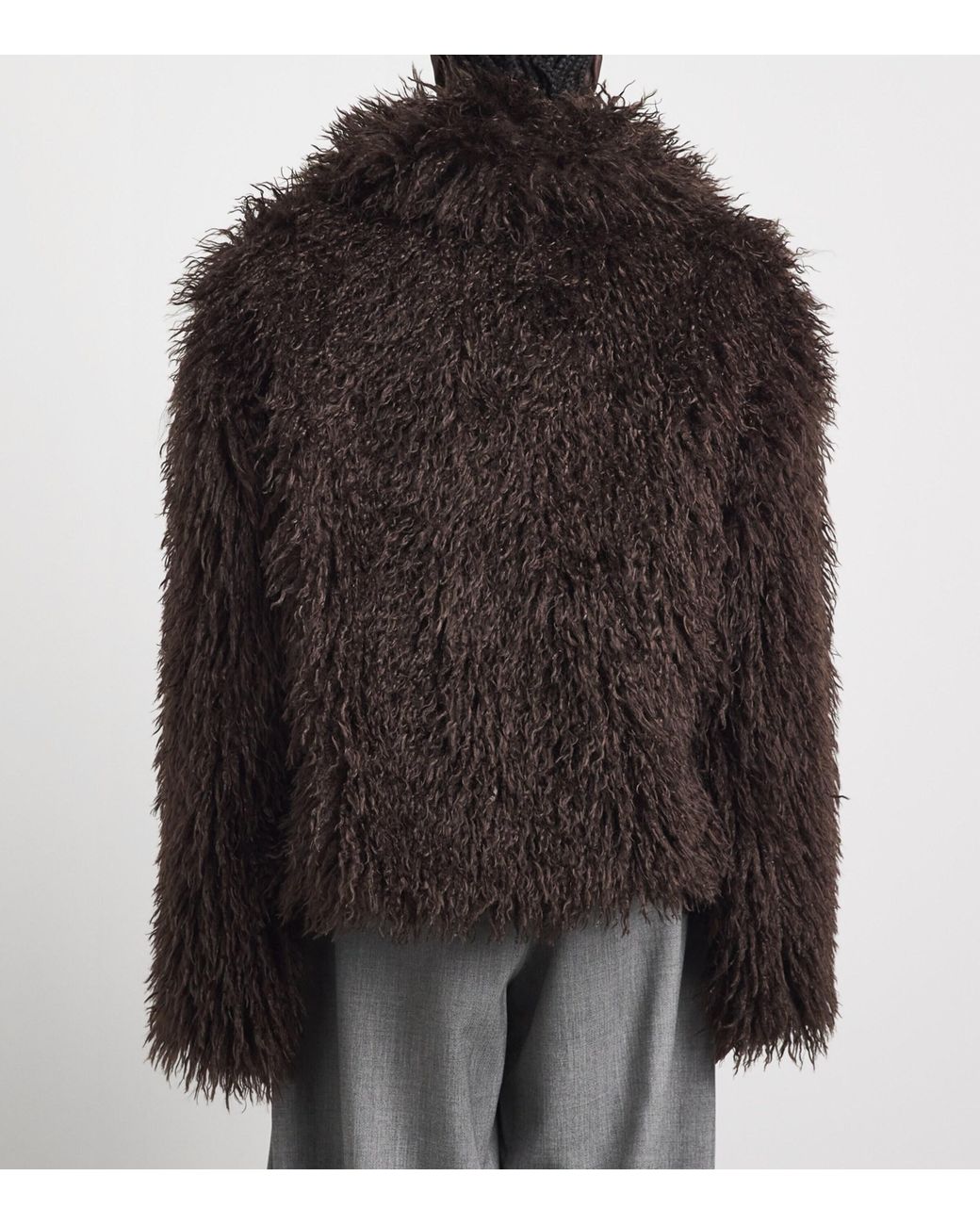 Source Unknown Black Faux Fur Hathi Jacket