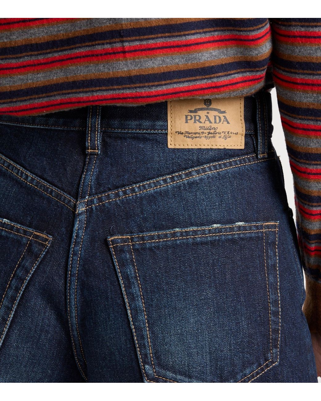Prada Blue Denim Mid-Rise Shorts