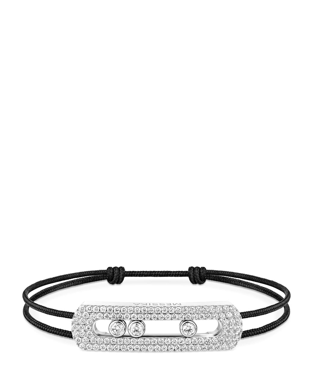 Messika Black Move Titanium And Diamond Pavé Large Cord Bracelet