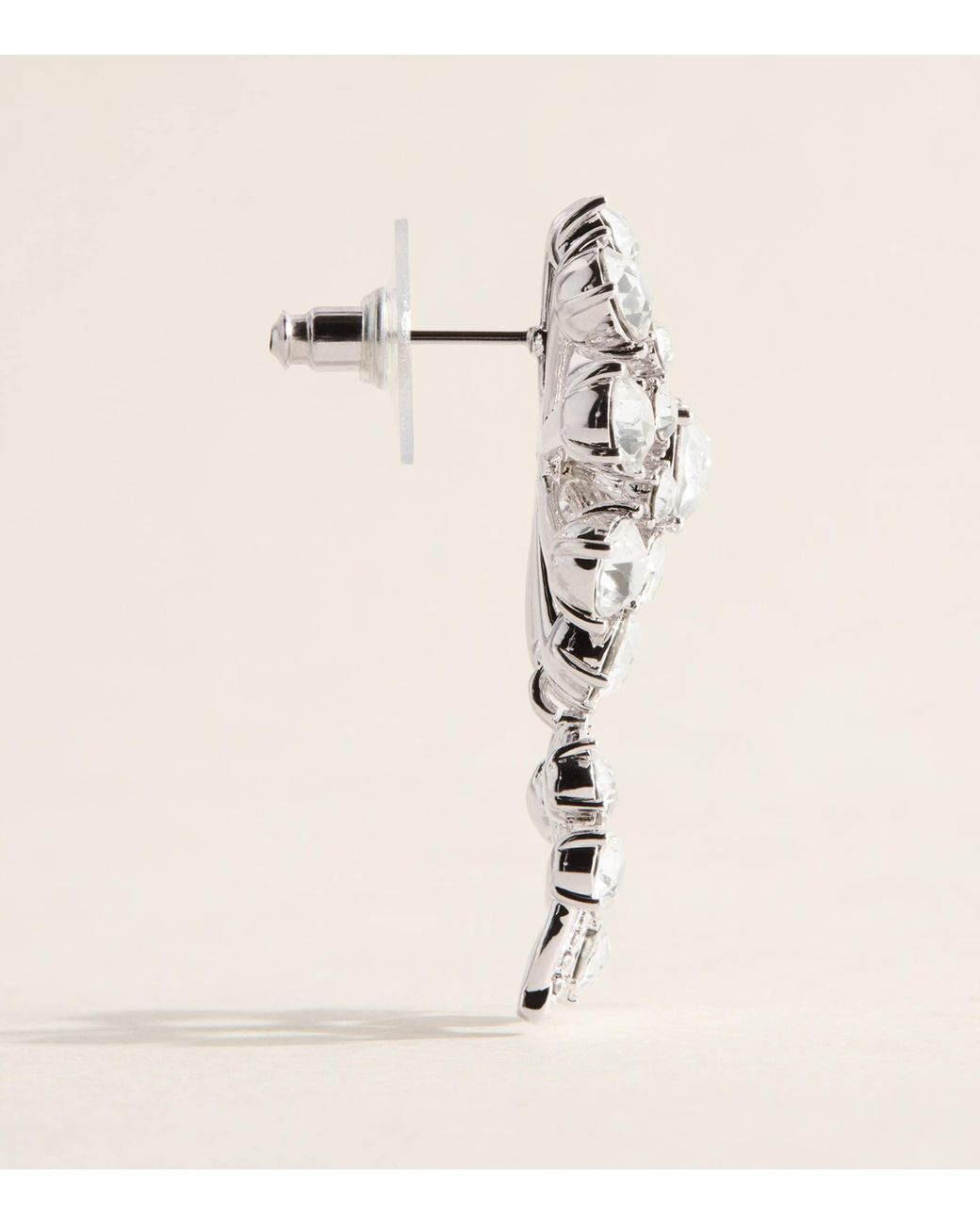 Self-Portrait Natural Crystal-Embellished Floral Drop Earrings