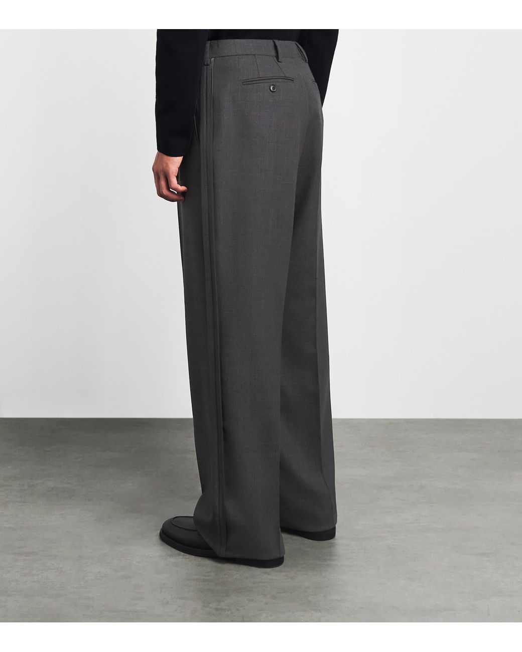 Paul Smith Gray Wool Relaxed Pleated Trousers for men