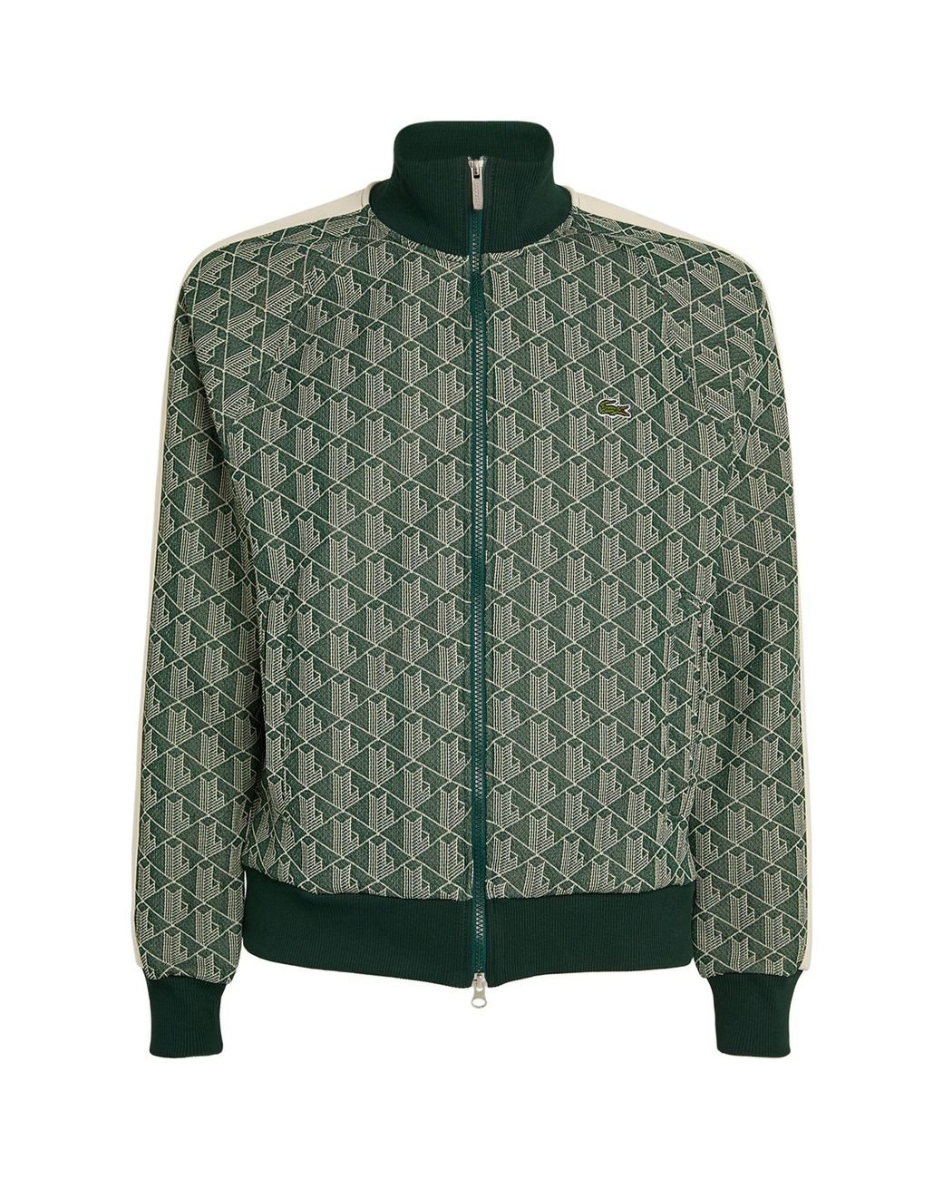 Lacoste Monogram Jacquard Track Jacket in Green for Men