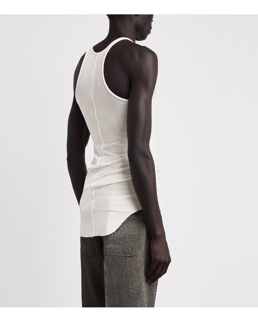 Rick Owens White Basic Rib Tank Top for men
