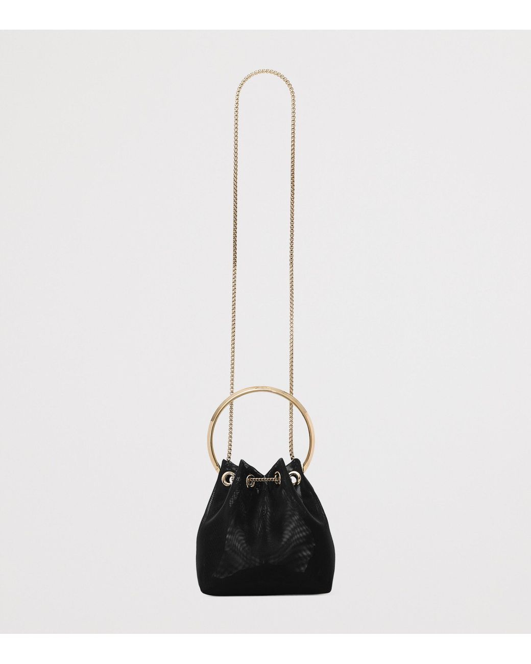 Jimmy Choo Black Mesh Bon Bon Top-Handle Bag