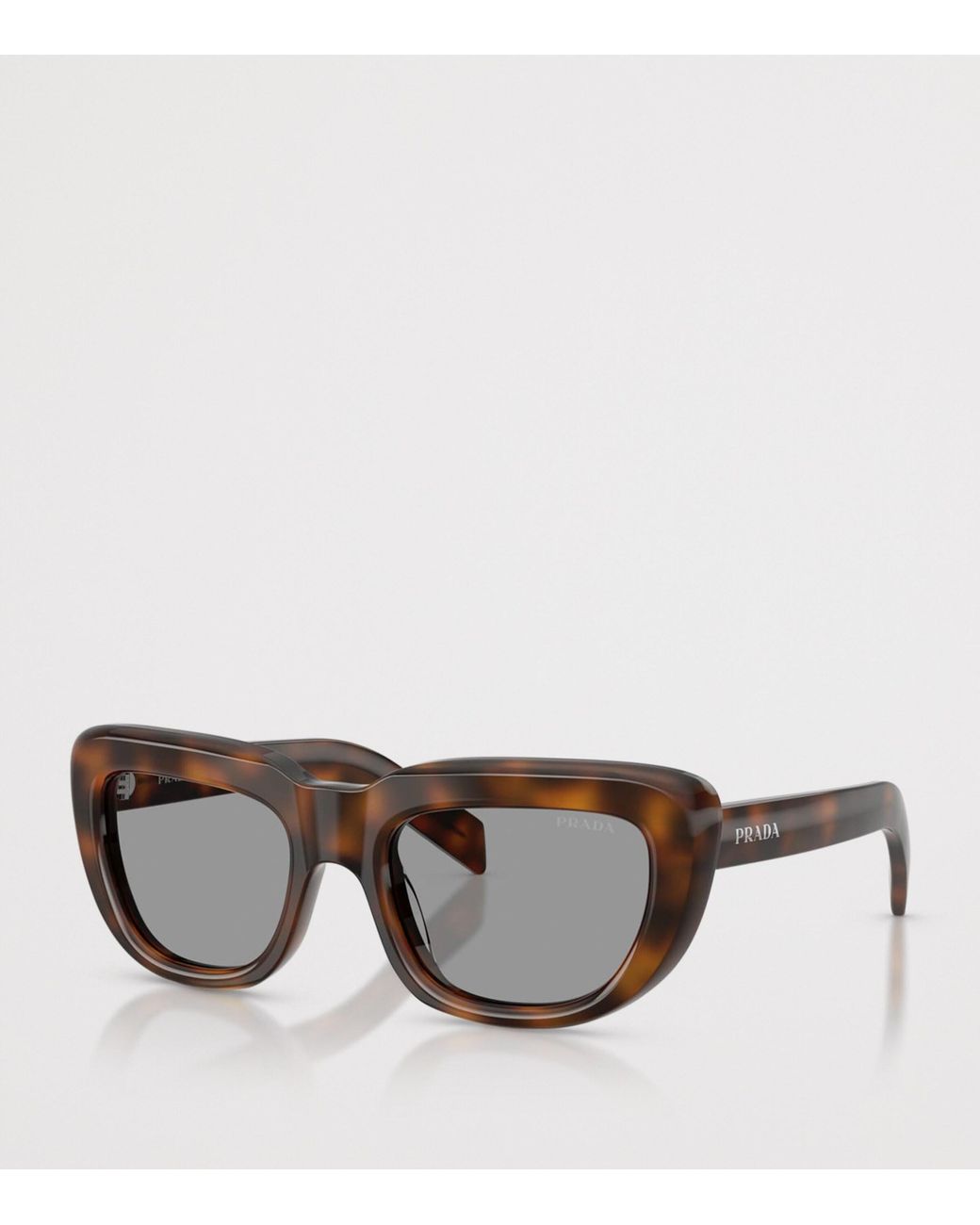 Prada Brown Pr D07S Rectangle Sunglasses