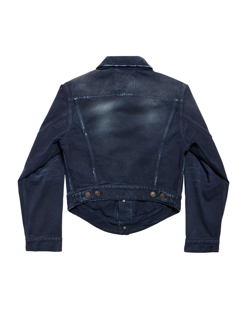 Balenciaga Blue Distressed Denim Jacket