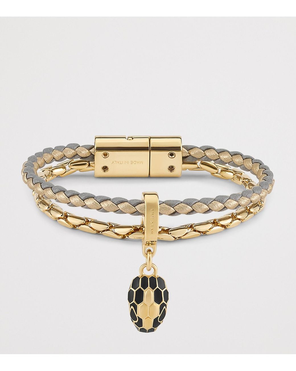 BVLGARI Metallic Leather Serpenti Forever Bracelet