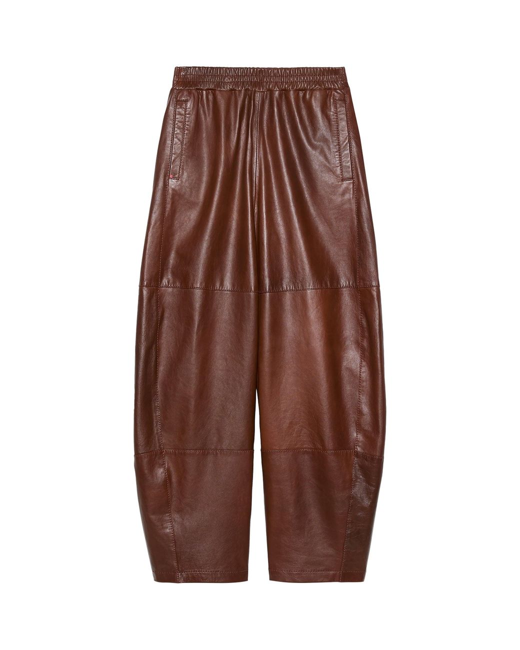 MAX&Co. Brown Leather Balloon Trousers
