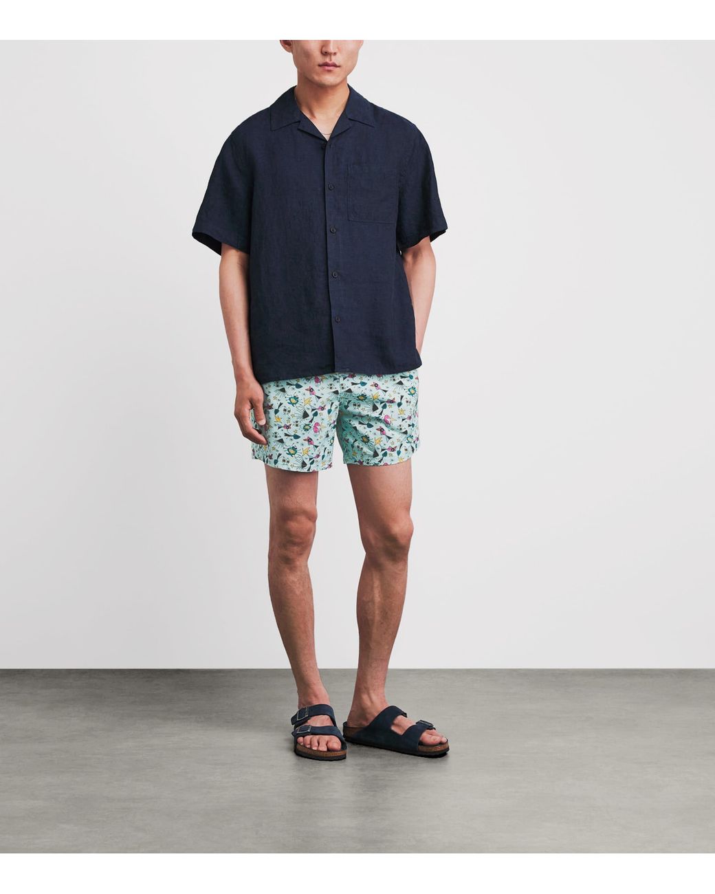 Vilebrequin Blue Printed Moorise Swim Shorts for men