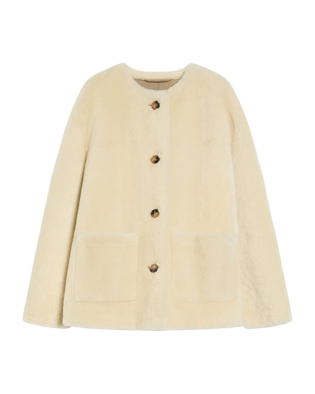 Marella Natural Ram Shearling Oversized Jacket