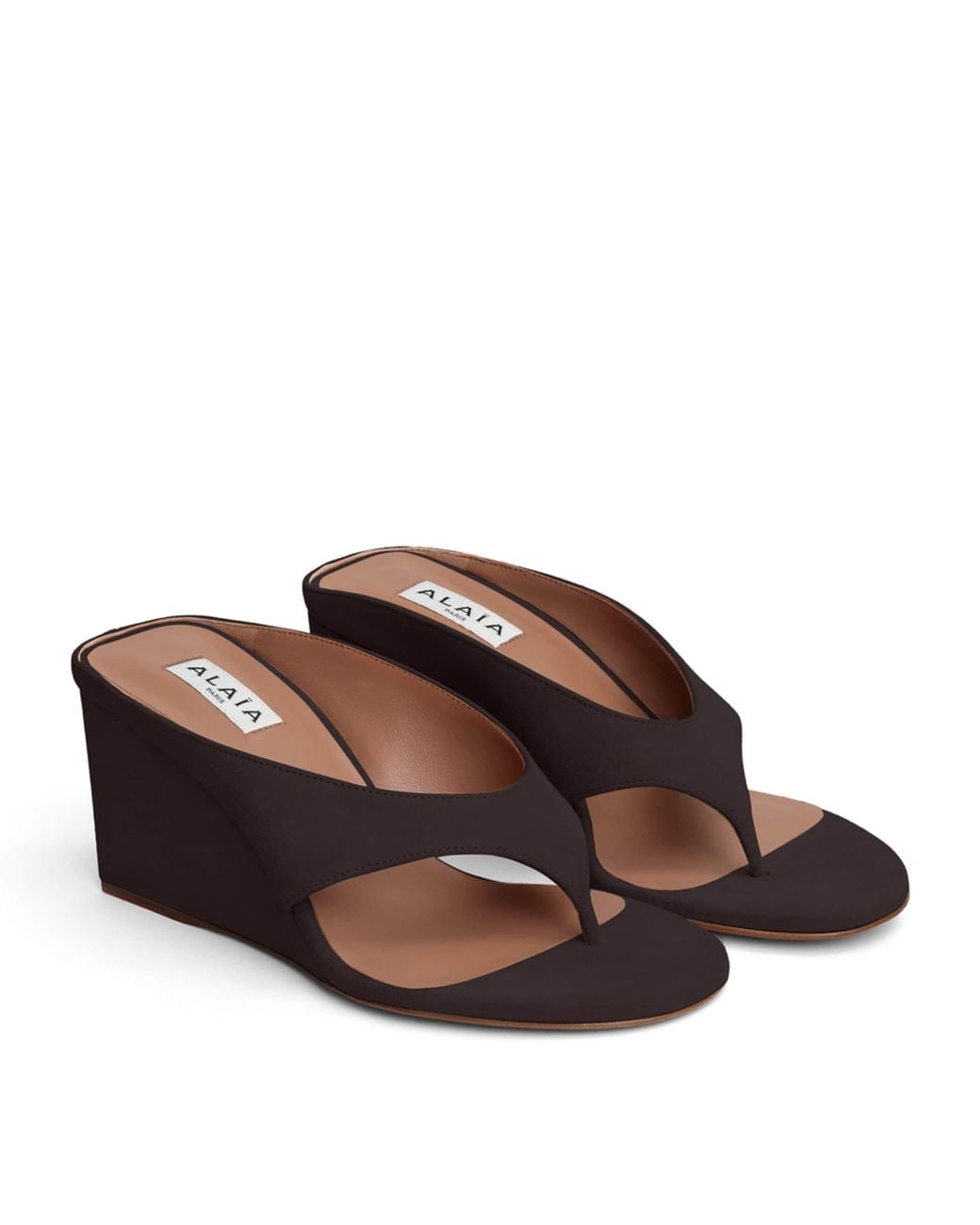 Alaïa Brown Suede Cube Wedge Sandals 75