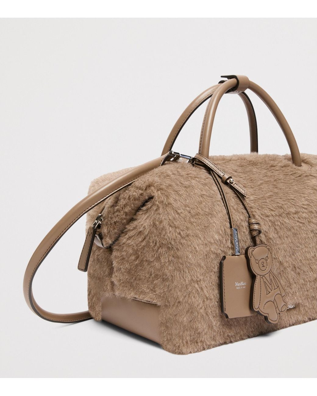 Max Mara Brown Teddy Top-Handle Bag