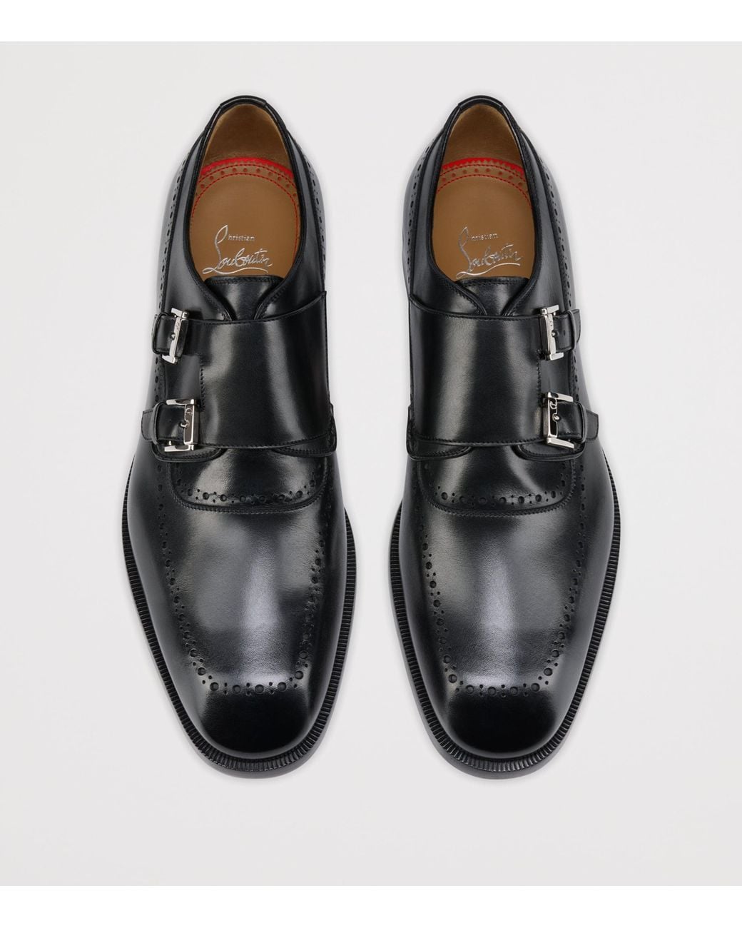 Christian Louboutin Black Sartok Leather Monk Shoes for men