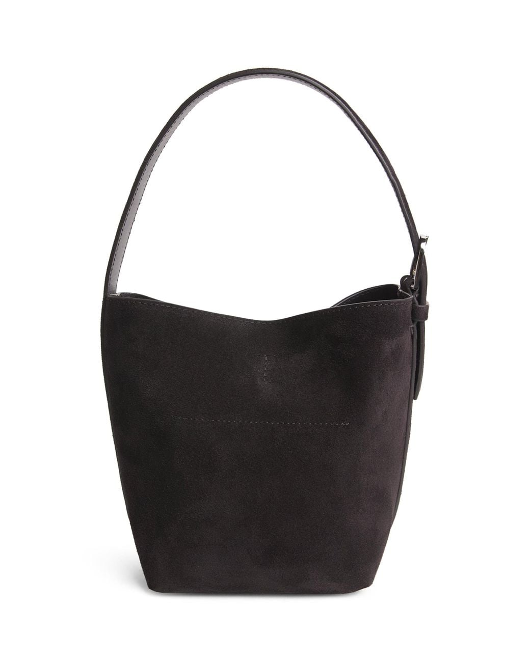 Totême Black Small Suede Belted Tote Bag