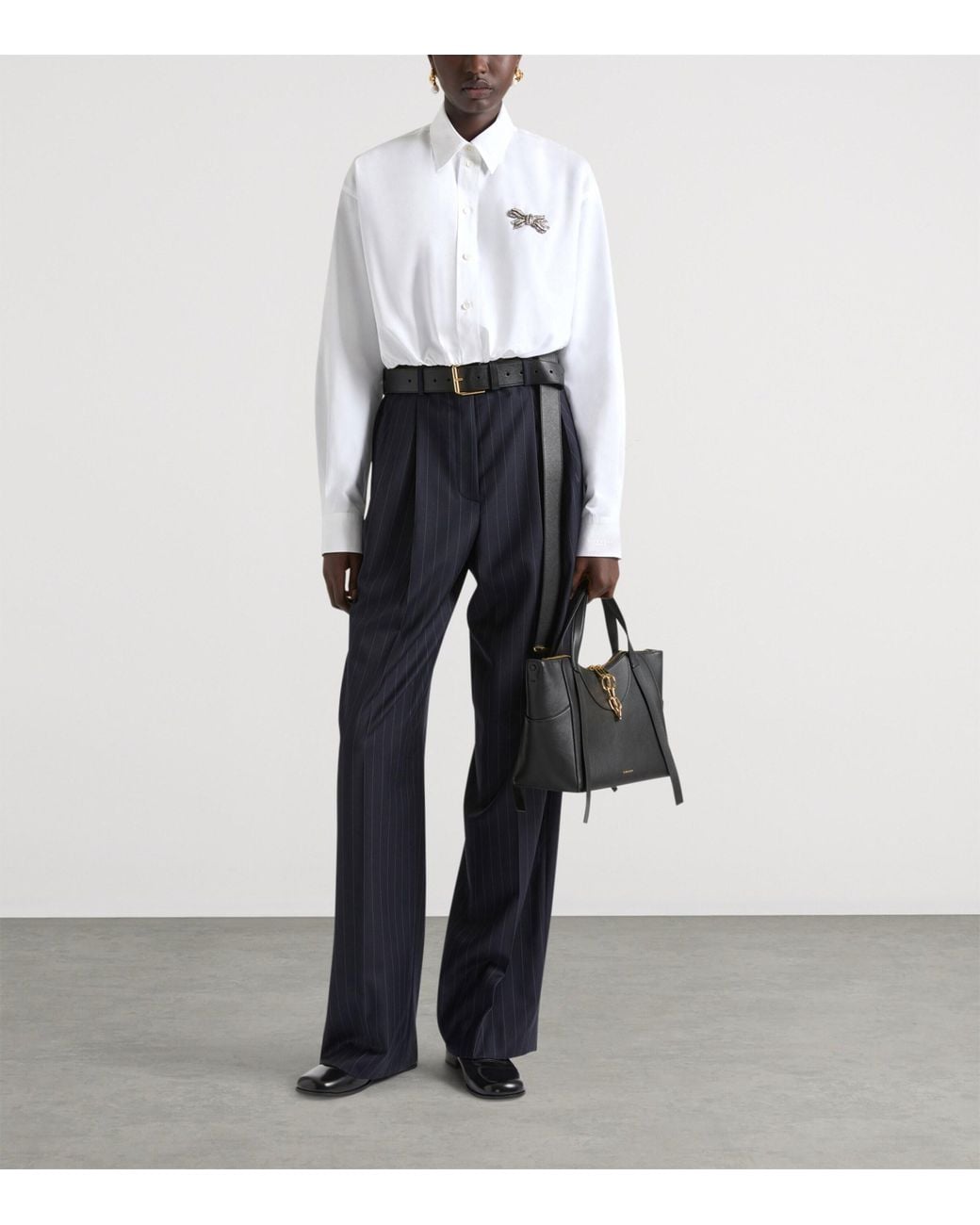 Givenchy White Cotton Poplin Cropped Shirt