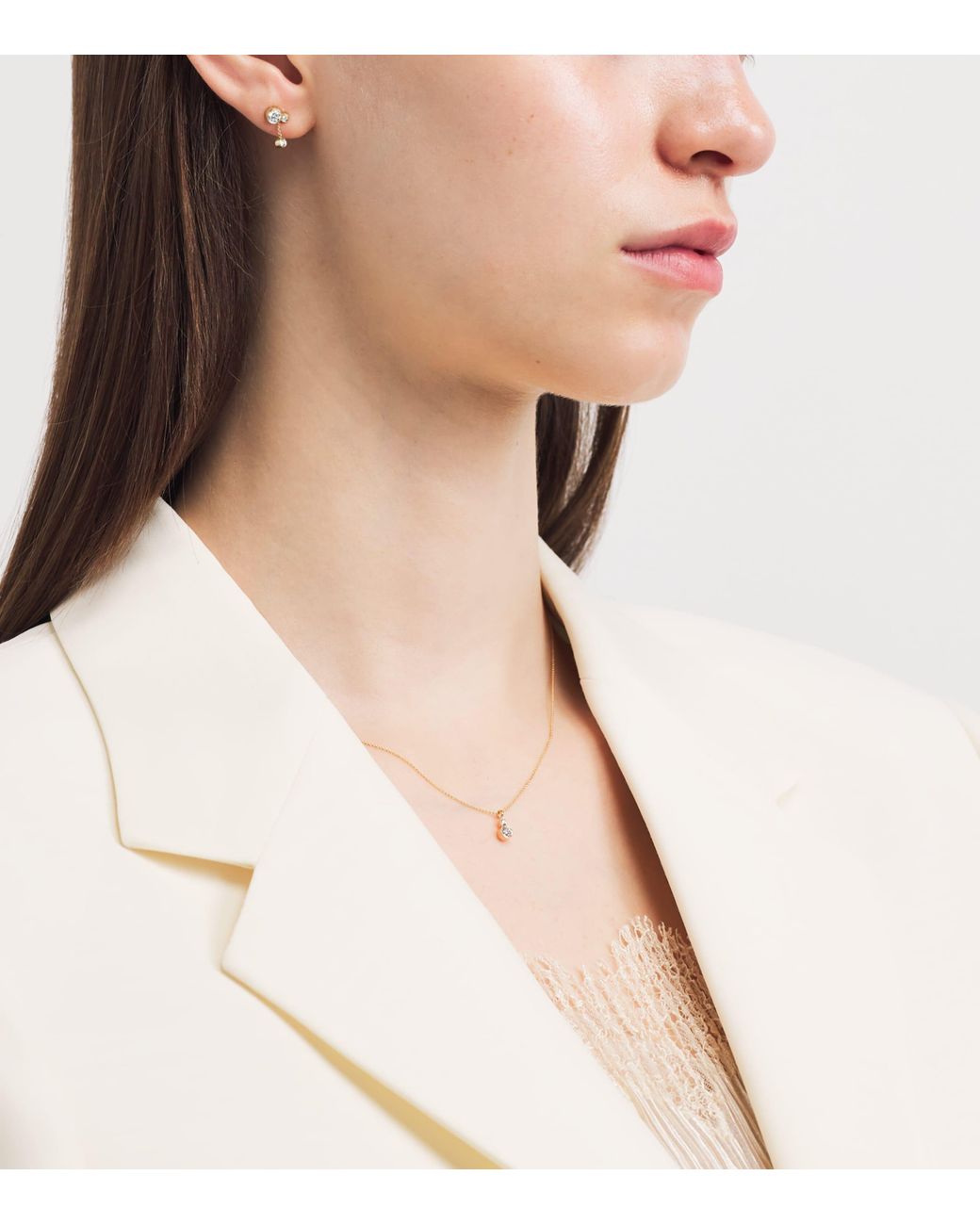 Sophie Bille Brahe Natural And Diamond Lou Single Earring