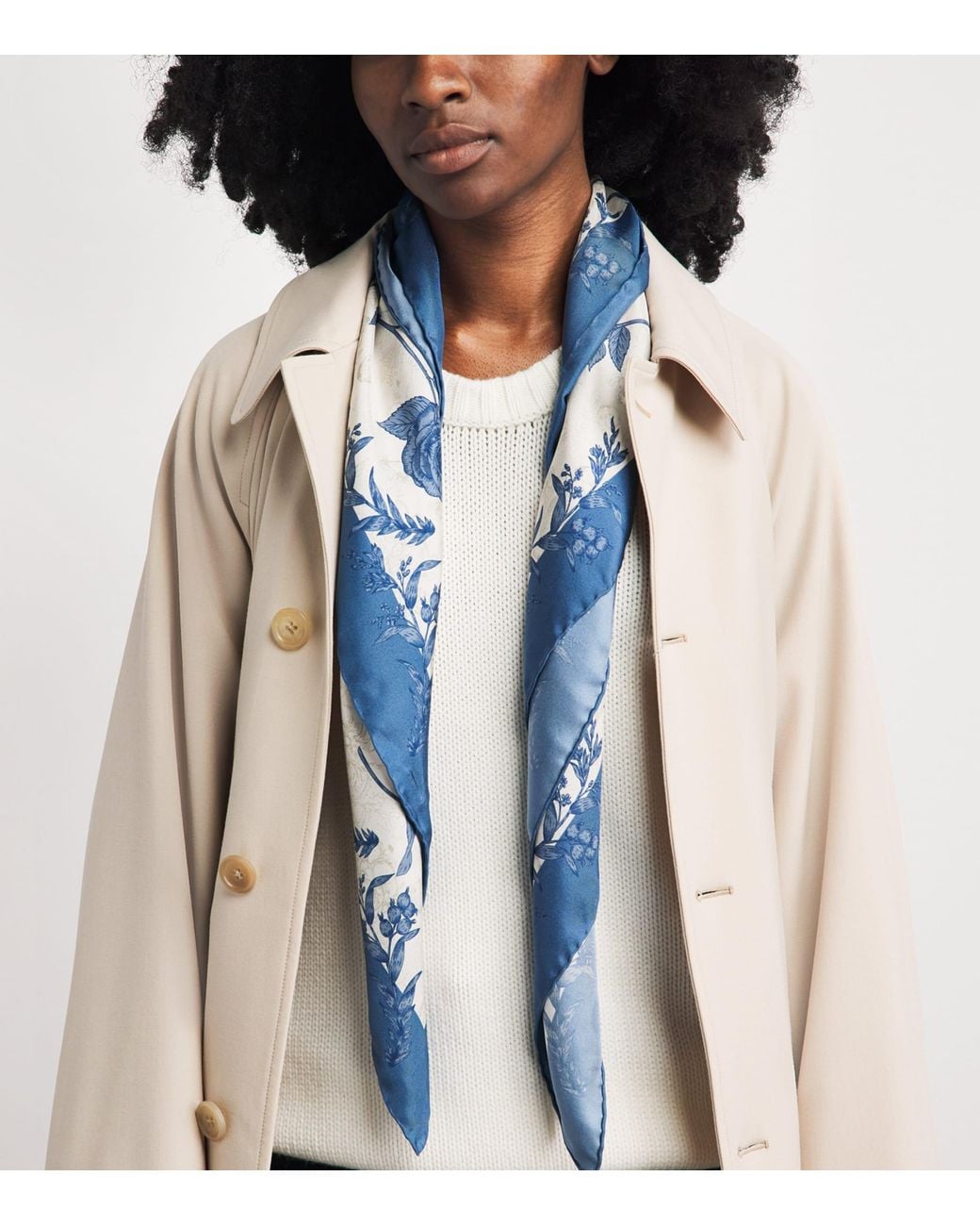 Harrods Blue Silk Menagerie Scarf