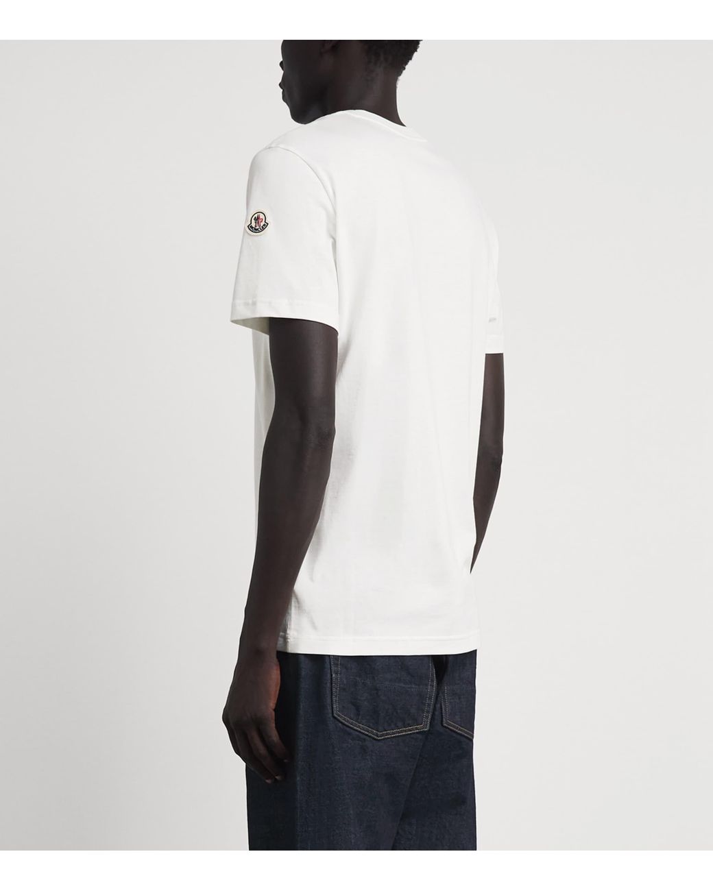 Moncler White Cotton Logo T-Shirt for men