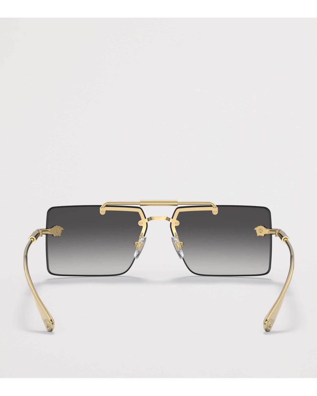 Versace Gray Rimless Rectangle Sunglasses