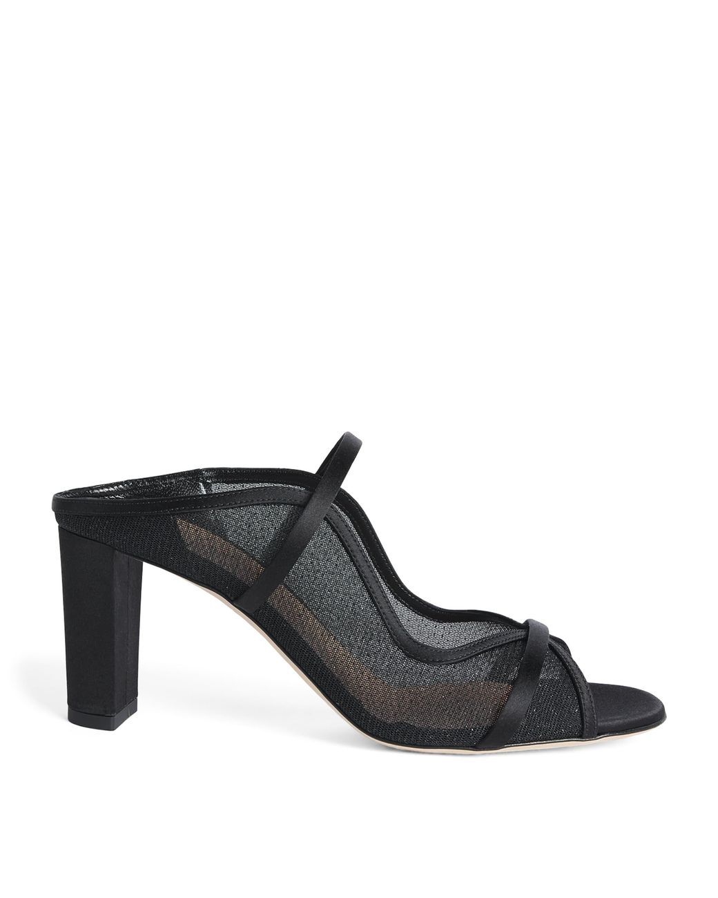 Malone Souliers Black Mesh Norah Heeled Sandals 70