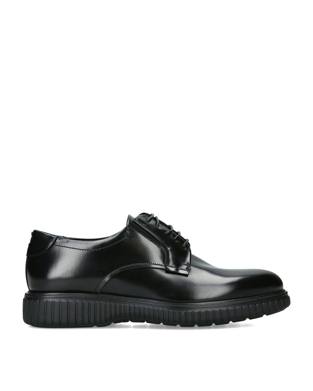 Ferragamo Black Leather Sandro Derby Shoes for men
