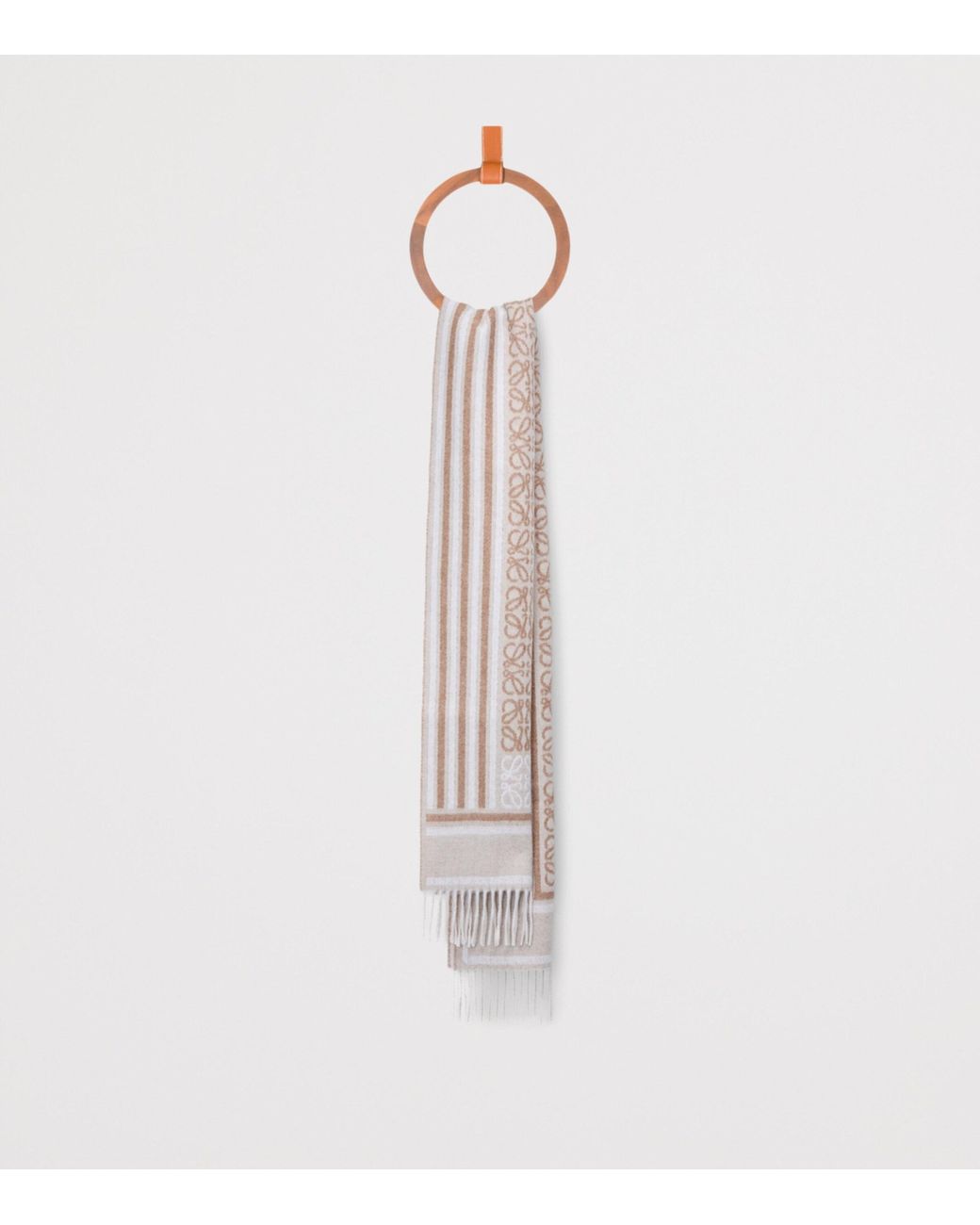 Loewe White Wool-Cashmere Anagram Scarf