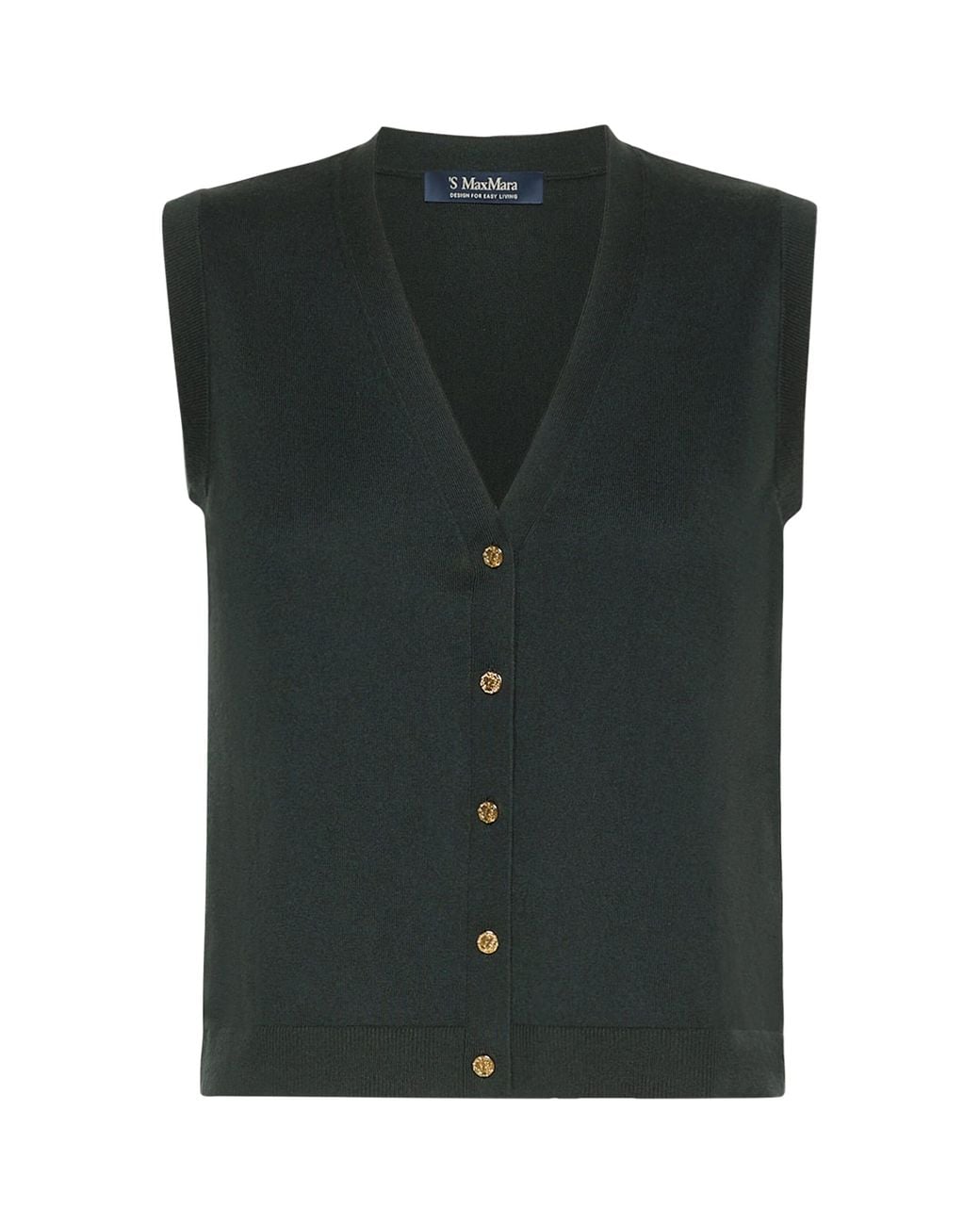 Max Mara Green Cotton-Cashmere-Silk Sweater Vest