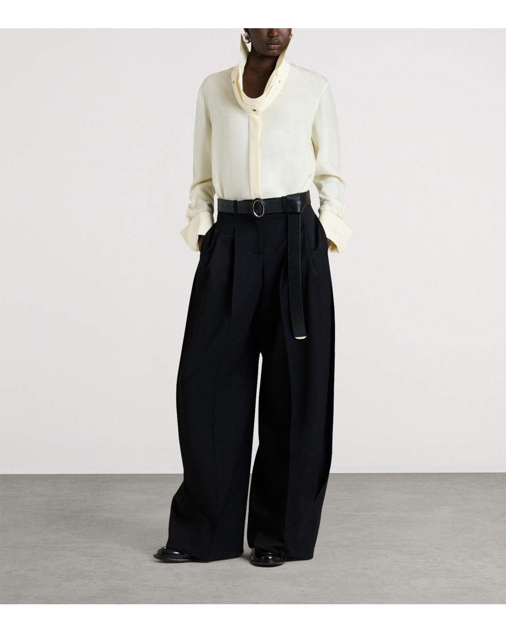 Givenchy White Silk Reverse-Collar Shirt
