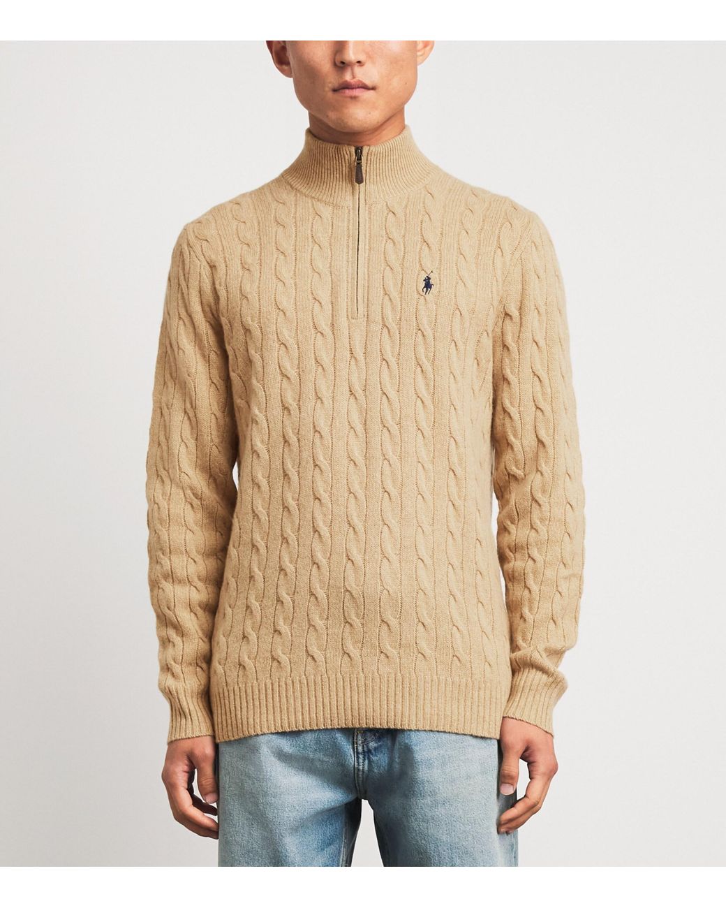 Polo Ralph Lauren Natural Wool-Cashmere Quarter-Zip Sweater for men