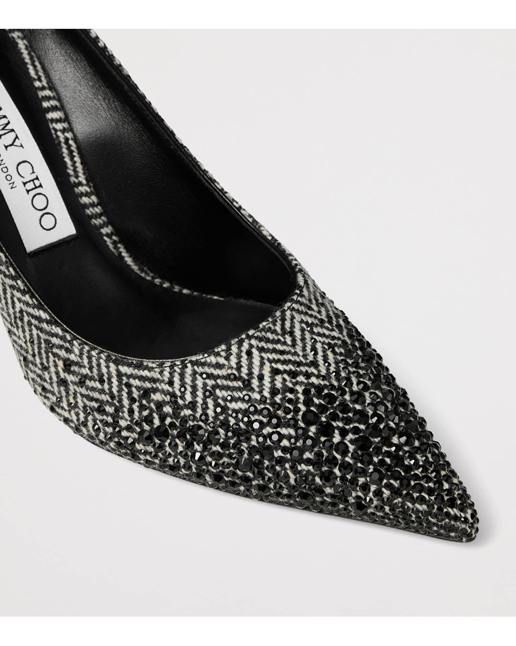 Jimmy Choo Gray Love 85 Crystal-Embellished Pumps