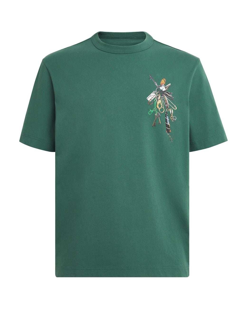 Barbour Green X Paul Smith Key Printed T-Shirt for men