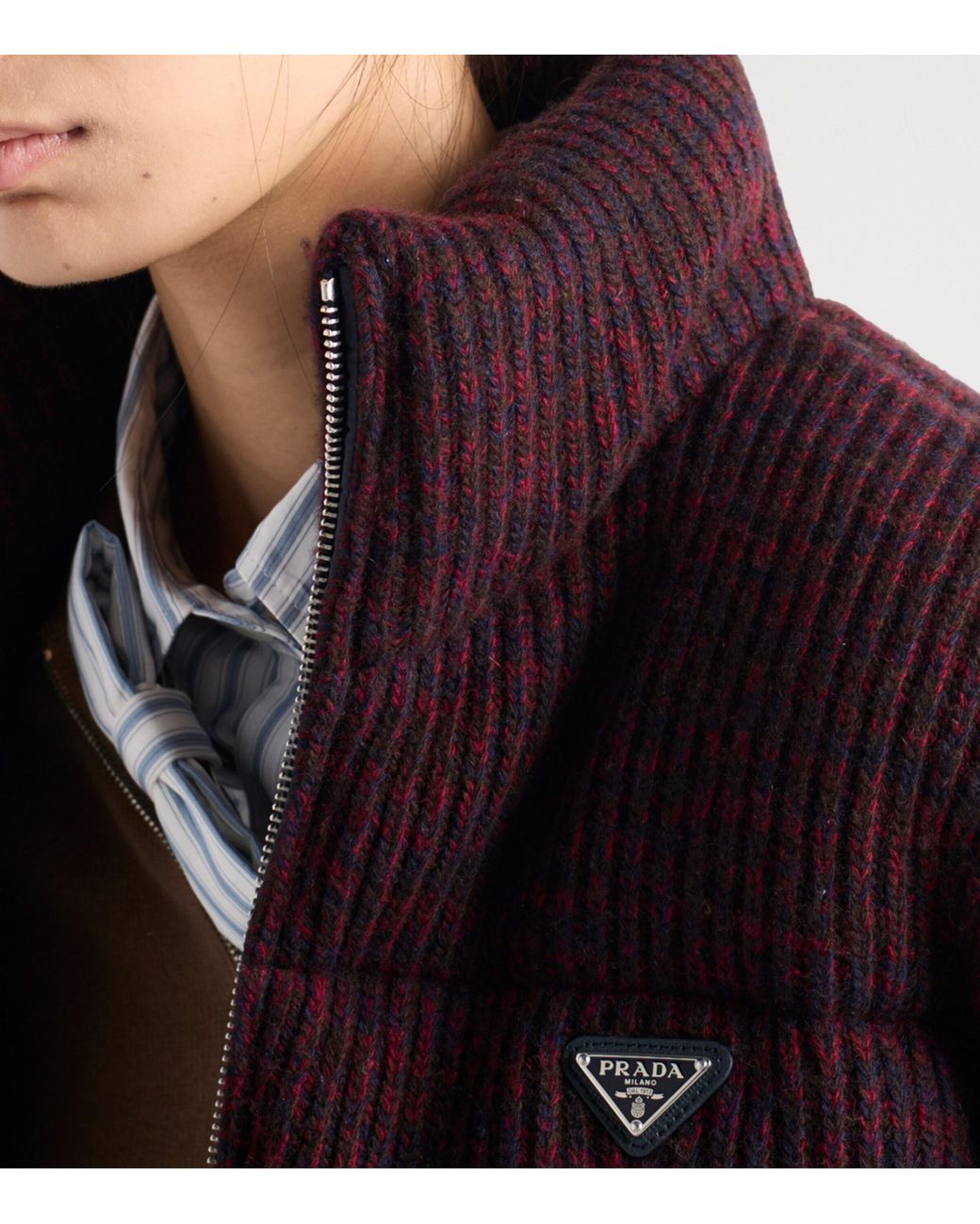 Prada Brown Wool-Cashmere Down Jacket