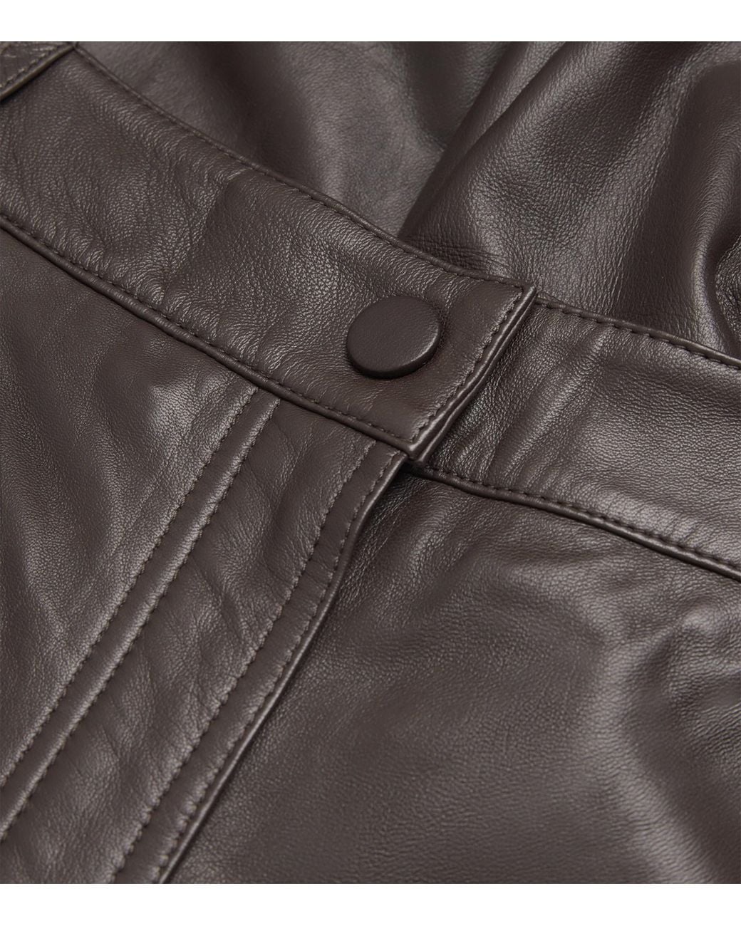 Yves Salomon Brown Lambskin Wide-Leg Trousers
